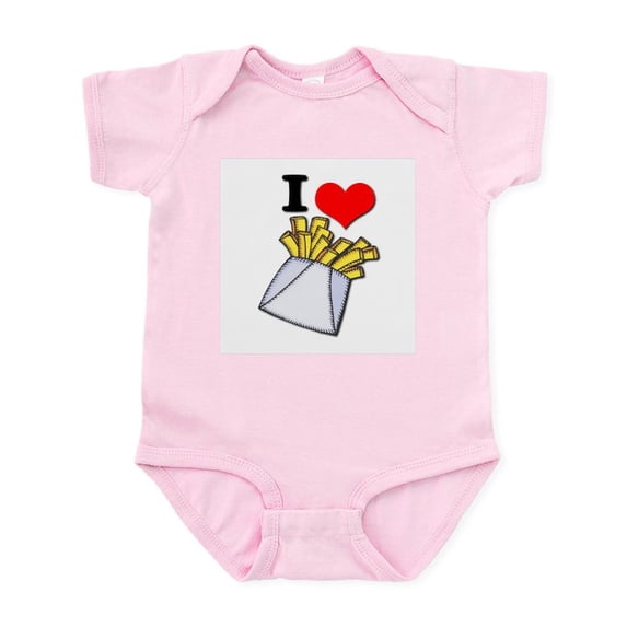 CafePress - I Heart (Love) French Fries Infant Creeper - Baby Light Bodysuit, Size Newborn - 24 Months