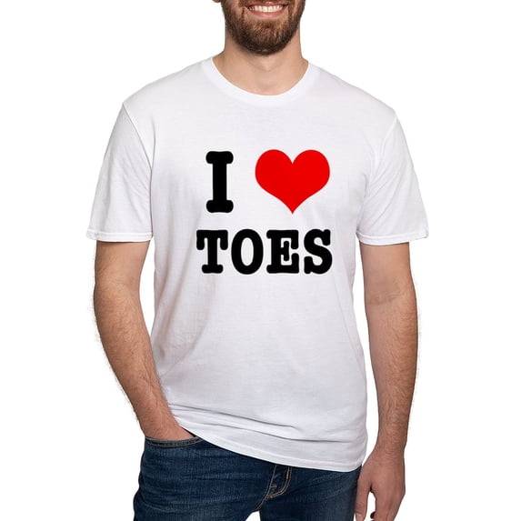 CafePress - I Heart (Love) Toes Fitted T Shirt - Fitted T-Shirt, Vintage Fit Soft Cotton Tee