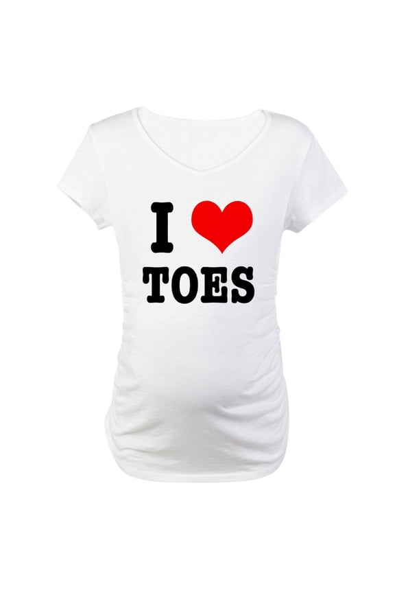 - I Heart (Love) Toes Maternity T Shirt - Cotton Maternity T-shirt, Cute & Funny Pregnancy Tee