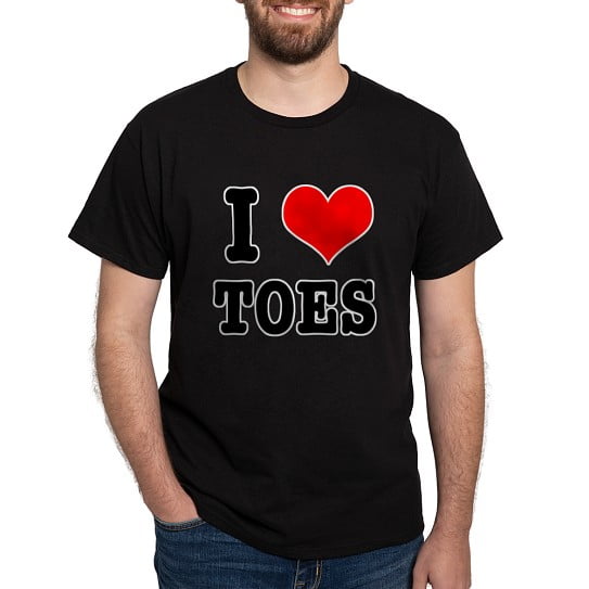 CafePress - I Heart (Love) Toes White T Shirt - Men's Classic Cotton T-Shirts