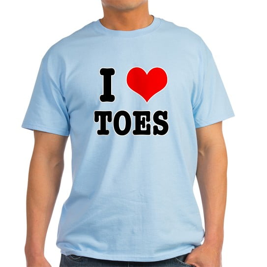 CafePress - I Heart (Love) Toes White T Shirt - Men's Classic Cotton T-Shirts