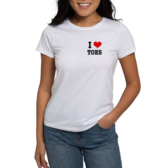 CafePress - I Heart (Love) Toes Women's T Shirt - Women's Classic T-Shirt