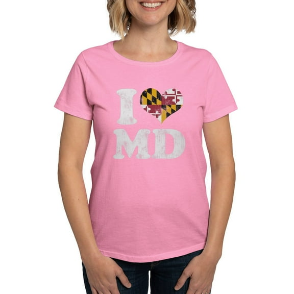 CafePress - I Heart Maryland Flag MD T Shirt - Women's Traditional Fit Dark T-Shirt