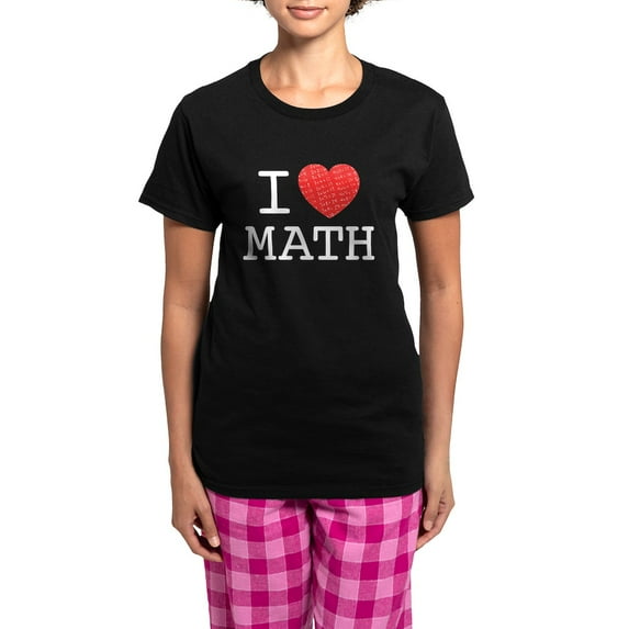 CafePress - I Heart Math Women's Dark Pajamas - Women's Short Sleeve Print T-Shirt and Pants Dark Cotton Pajama Set