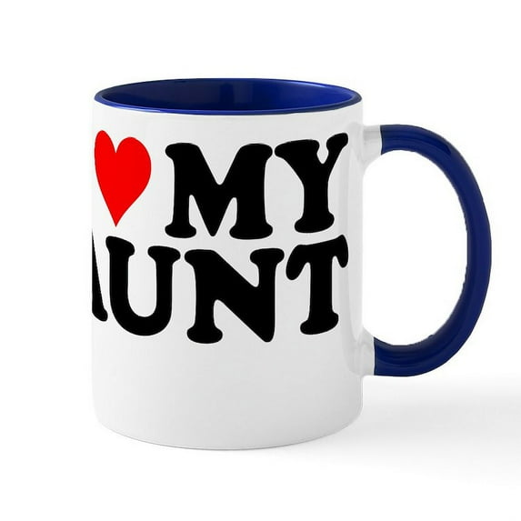 CafePress - I Heart My Aunt Mug - 11 oz Ceramic Mug - Novelty Coffee Tea Cup