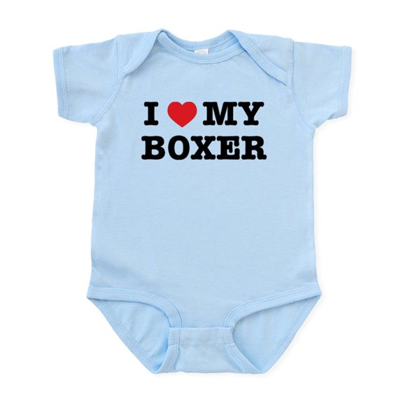 CafePress - I Heart My Boxer Body Suit - Baby Light Bodysuit, Size Newborn - 24 Months