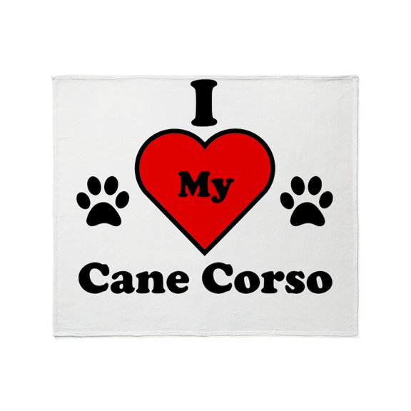 CafePress - I Heart My Cane Corso Throw Blanket - Soft Fleece Throw Blanket, 50"x60" for All Ages