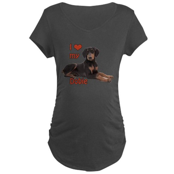 CafePress - I Heart My Doberman Maternity Dark T Shirt - Maternity Dark T-Shirt