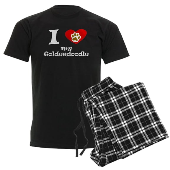 CafePress - I Heart My Goldendoodle Pajamas - Men's Dark Loose Fit Cotton Pajama Set