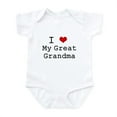 thumbnail image 1 of CafePress - I Heart My Great Grandma Infant Bodysuit - Baby Light Bodysuit, Size Newborn - 24 Months, 1 of 4
