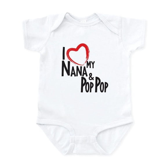 CafePress - I Heart My Nana And Pop Pop Body Suit - Baby Light Bodysuit, Size Newborn - 24 Months