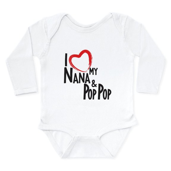 CafePress - I Heart My Nana And Pop Pop Body Suit - Long Sleeve Cotton Baby Bodysuit