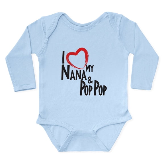 CafePress - I Heart My Nana And Pop Pop Body Suit - Long Sleeve Cotton Baby Bodysuit