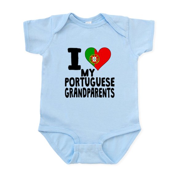 CafePress - I Heart My Portuguese Grandparents Body Suit - Baby Light Bodysuit, Size Newborn - 24 Months