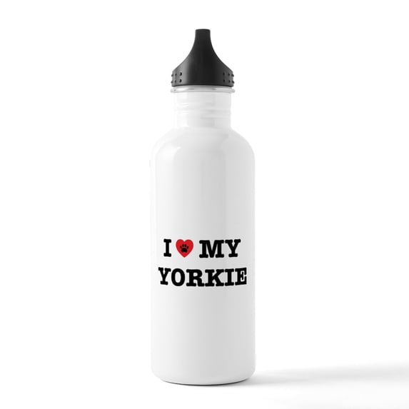 CafePress - I Heart My Yorkie Water Bottle - Stainless Steel Water Bottle, Sports Bottle, 1.0L
