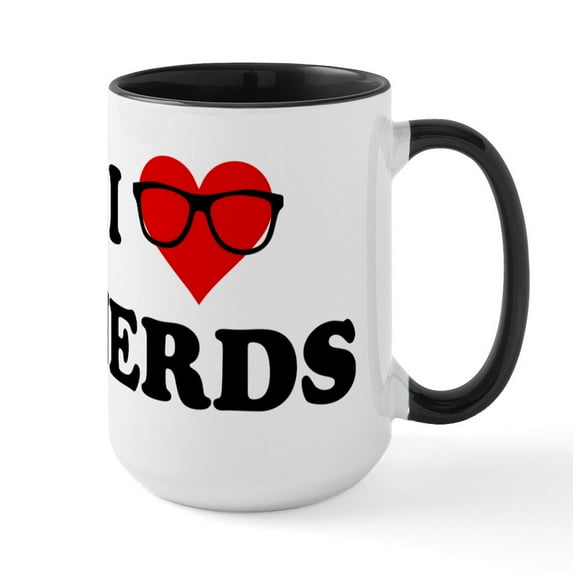 CafePress - I Heart Nerds - 15 oz Ceramic Large White Novelty Mug
