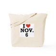 thumbnail image 1 of CafePress - I Heart November 6 Tote Bag - Unisex Canvas Tote Bag, Beige, 1-Piece, 1 of 7