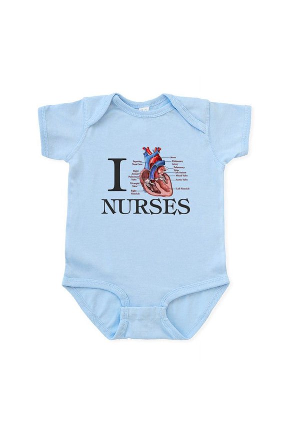 - I Heart Nurses Infant Bodysuit - Baby Light Bodysuit, Size Newborn - 24 Months