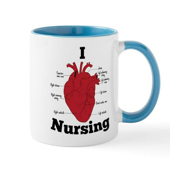 CafePress - I Heart Nursing - 11 oz Ceramic Mug - Novelty Coffee Tea Cup