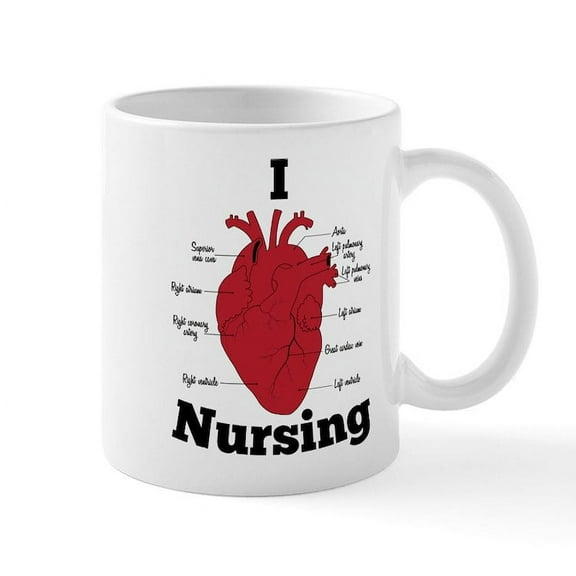 CafePress - I Heart Nursing - 11 oz Ceramic Mug - Novelty Coffee Tea Cup