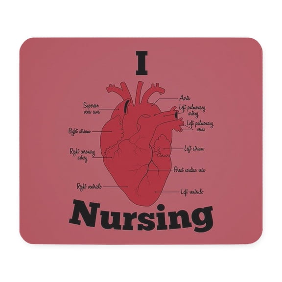 CafePress - I Heart Nursing Mousepad - Non-slip Rubber Mousepad, Gaming Mouse Pad