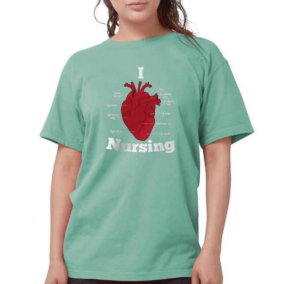 CafePress - I Heart Nursing Womens Comfort Colors Shirt - Womens Comfort Colors® Shirt