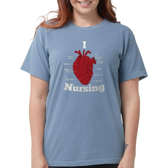 CafePress - I Heart Nursing Womens Comfort Colors Shirt - Womens Comfort Colors® Shirt