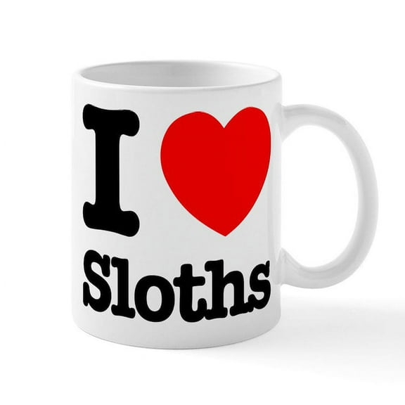 CafePress - I Heart Sloths - 11 oz Ceramic Mug - Novelty Coffee Tea Cup