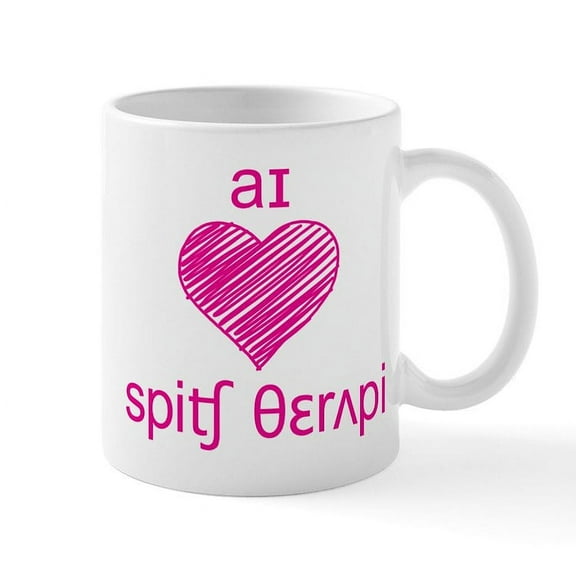 CafePress - I Heart Speech Therapy Mugs - 11 oz Ceramic Mug - Novelty Coffee Tea Cup
