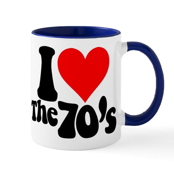CafePress - I Heart The 70S Mug - 11 oz Ceramic Mug - Novelty Coffee Tea Cup