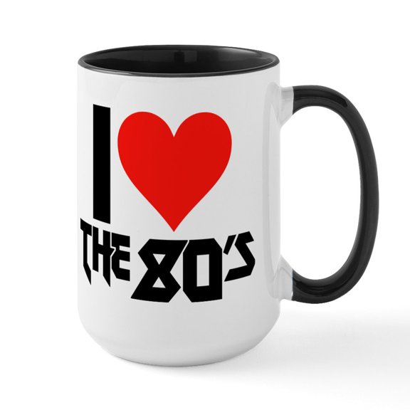 CafePress - I Heart The 80S Large Mug - 15 oz Ceramic Large White Novelty Mug