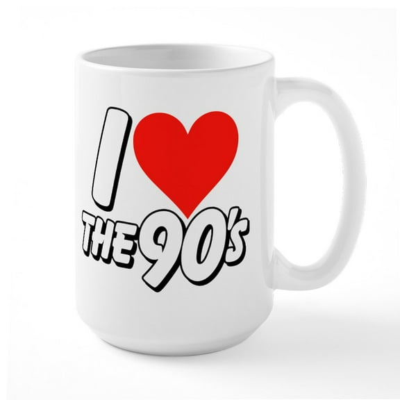 CafePress - I Heart The 90S Large Mug - 15 oz Ceramic Large White Novelty Mug