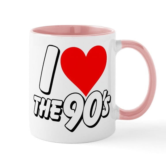 CafePress - I Heart The 90S Mug - 11 oz Ceramic Mug - Novelty Coffee Tea Cup