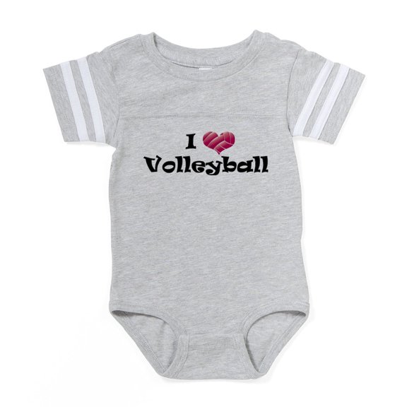 CafePress - I Heart Volleyball - Cute Infant Baby Football Bodysuit