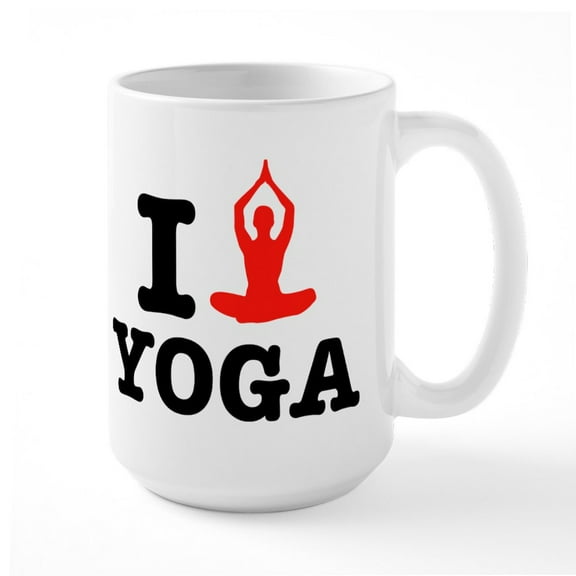 CafePress - I Heart Yoga Large Mug - 15 oz Ceramic Large White Nolvety Mug
