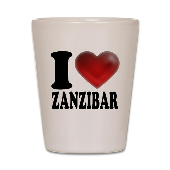 CafePress - I Heart Zanzibar - White Shot Glass, Unique and Funny Shot Glass