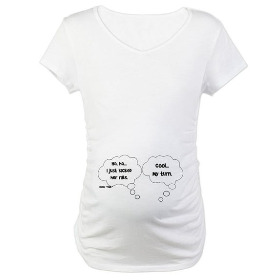 CafePress - I JUST KICKED MOM...TWINS Maternity T Shirt - Cotton Maternity T-shirt, Cute & Funny Pregnancy Tee