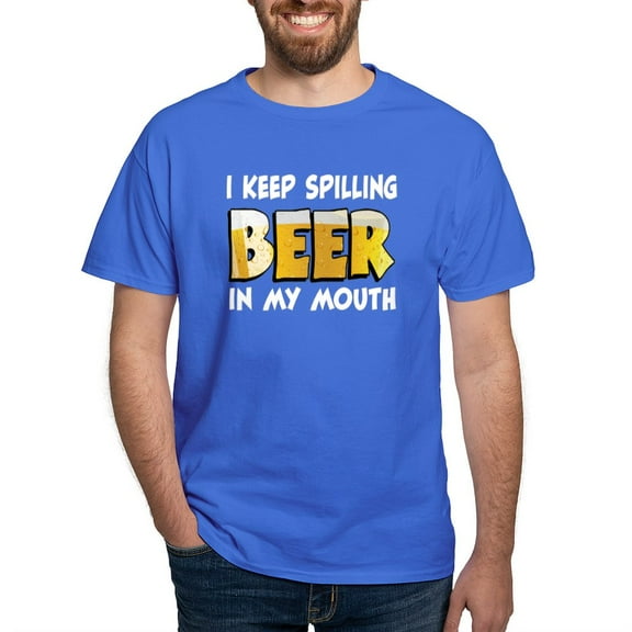 CafePress - I Keep Spilling Beer Dark T Shirt - Men's Classic Graphic Cotton T-Shirt