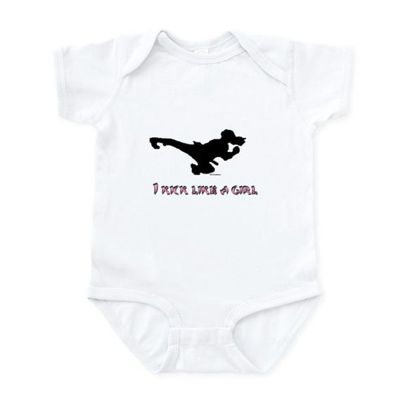 CafePress - I Kick Like A Girl Infant Bodysuit - Baby Light Bodysuit, Size Newborn - 24 Months