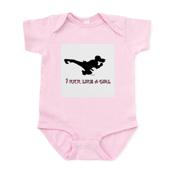 CafePress - I Kick Like A Girl Infant Bodysuit - Baby Light Bodysuit, Size Newborn - 24 Months