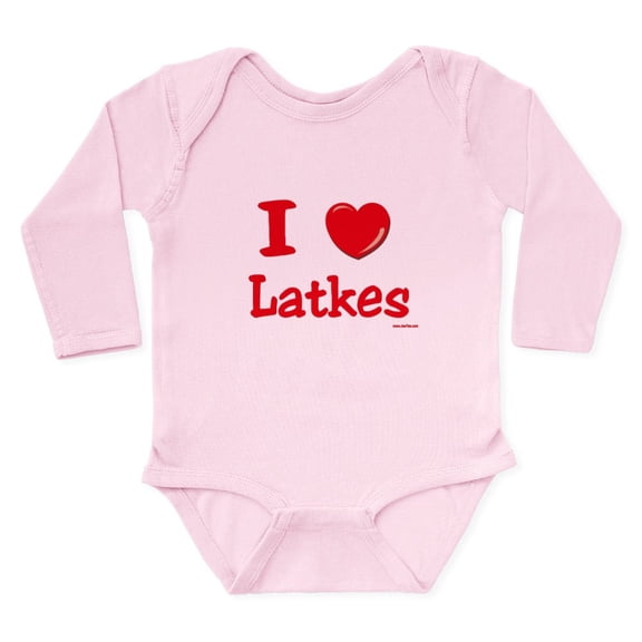 CafePress - I LOVE LATKES HANUKKAH Body Suit - Long Sleeve Cotton Baby Bodysuit