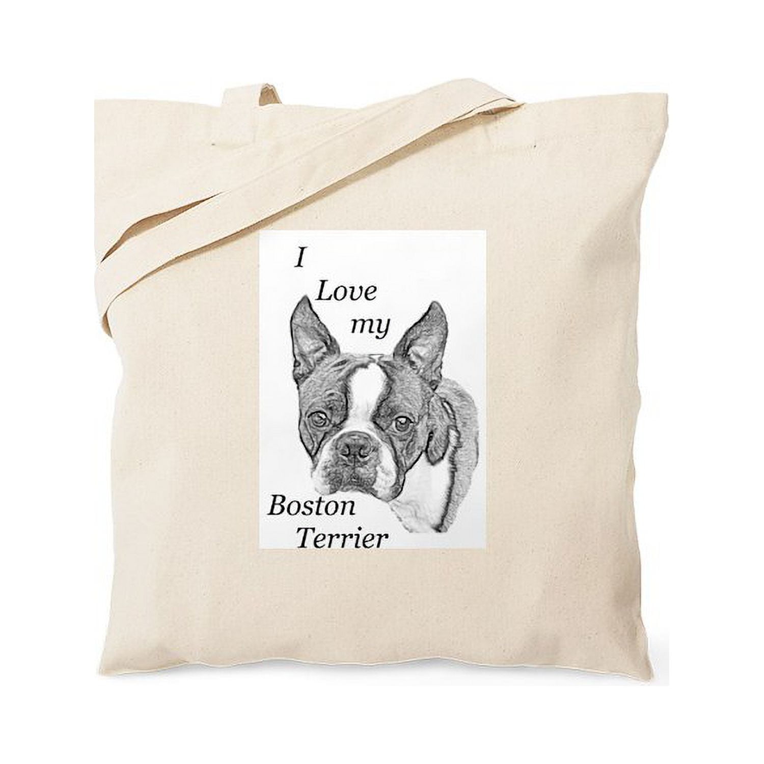 CafePress I LOVE MY BOSTON TERRIER Tote Bag Natural Canvas