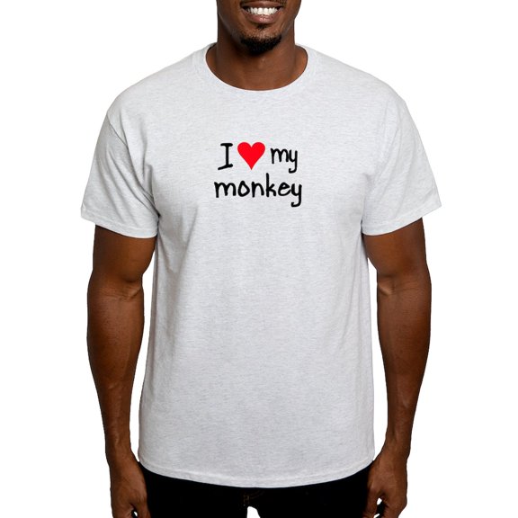 CafePress - I LOVE MY Monkey Light T Shirt - Men's Classic Graphic T-Shirt
