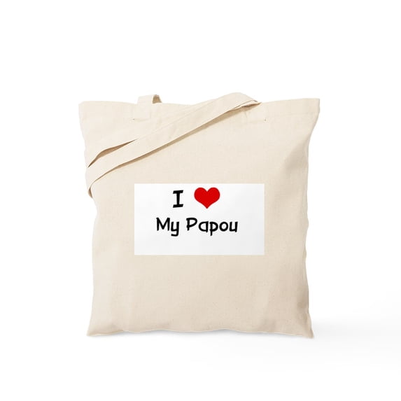 CafePress - I LOVE MY PAPOU Tote Bag - Unisex Canvas Tote Bag, Beige, 1-Piece