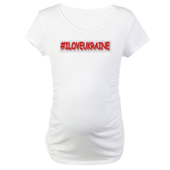 CafePress - #I LOVE UKRAINE Design. Buy No Maternity T Shirt - Cotton Maternity T-shirt, Cute & Funny Pregnancy Tee