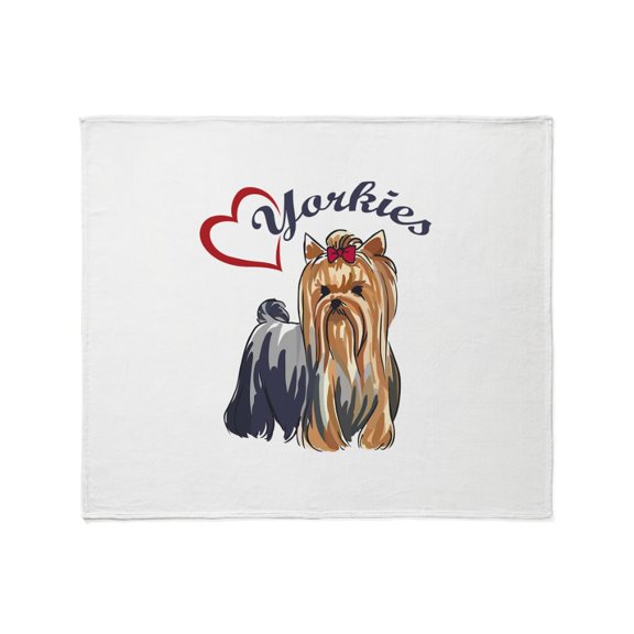 CafePress - I LOVE YORKIES Throw Blanket - Soft Fleece Throw Blanket, 50"x60" for All Ages