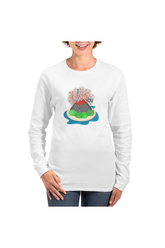 - I Lava You Women's Long Sleeve T Shirt - Women's Long Sleeve Graphic Casual T-Shirt