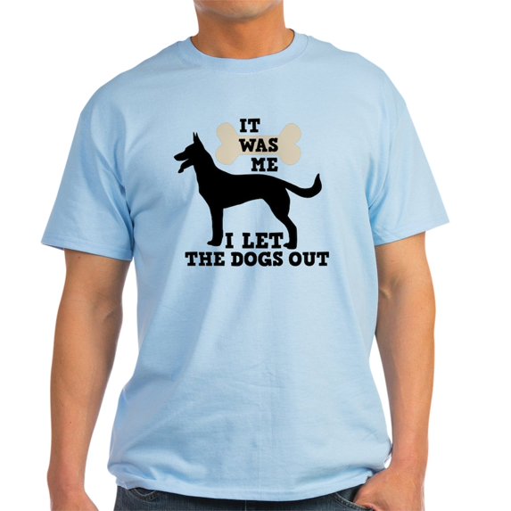 CafePress - I Let The Dogs Out Light T Shirt - Men's Classic Graphic T-Shirt