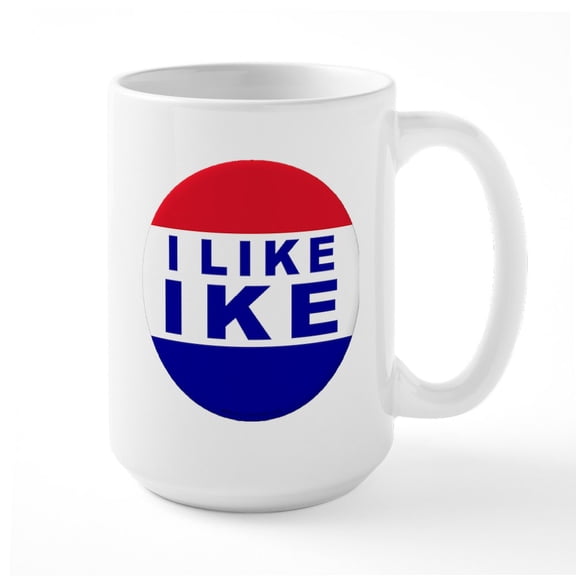 CafePress - I Like Ike Large Mug - 15 oz Ceramic Large White Novelty Mug