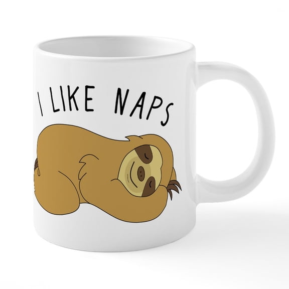 CafePress - I Like Naps Napping Sloth Mugs - 20 Oz White Ceramic Mega Mug